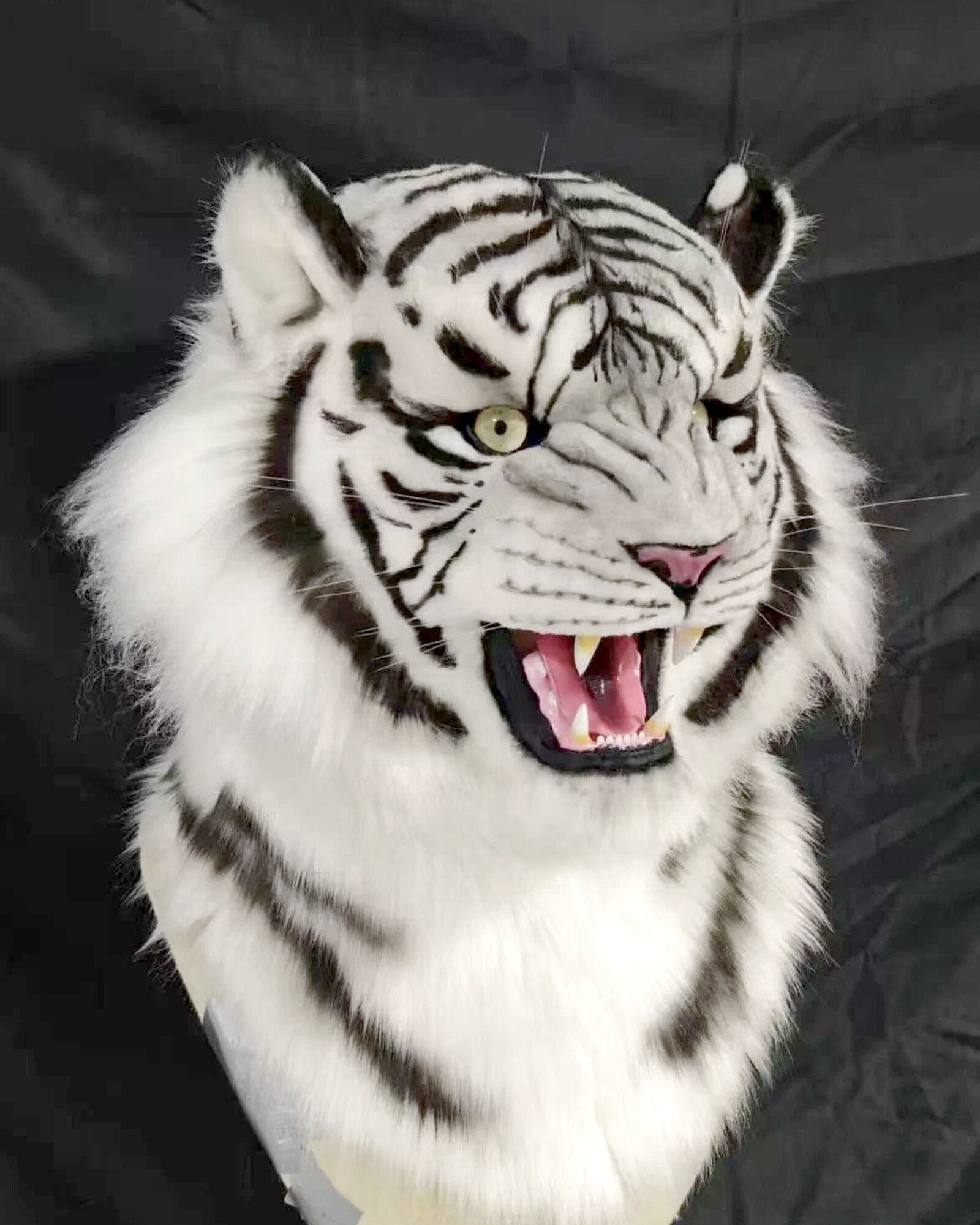 Realistic Roaring White Tiger Fursuit Head - Animal Mask product photo 1