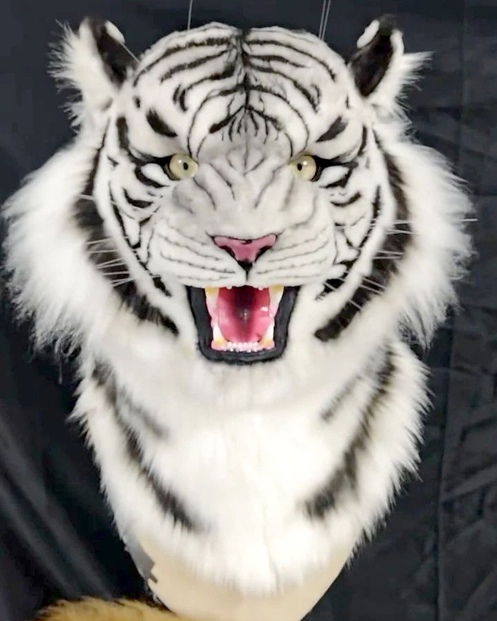Realistic Roaring White Tiger Fursuit Head - Animal Mask product photo 2