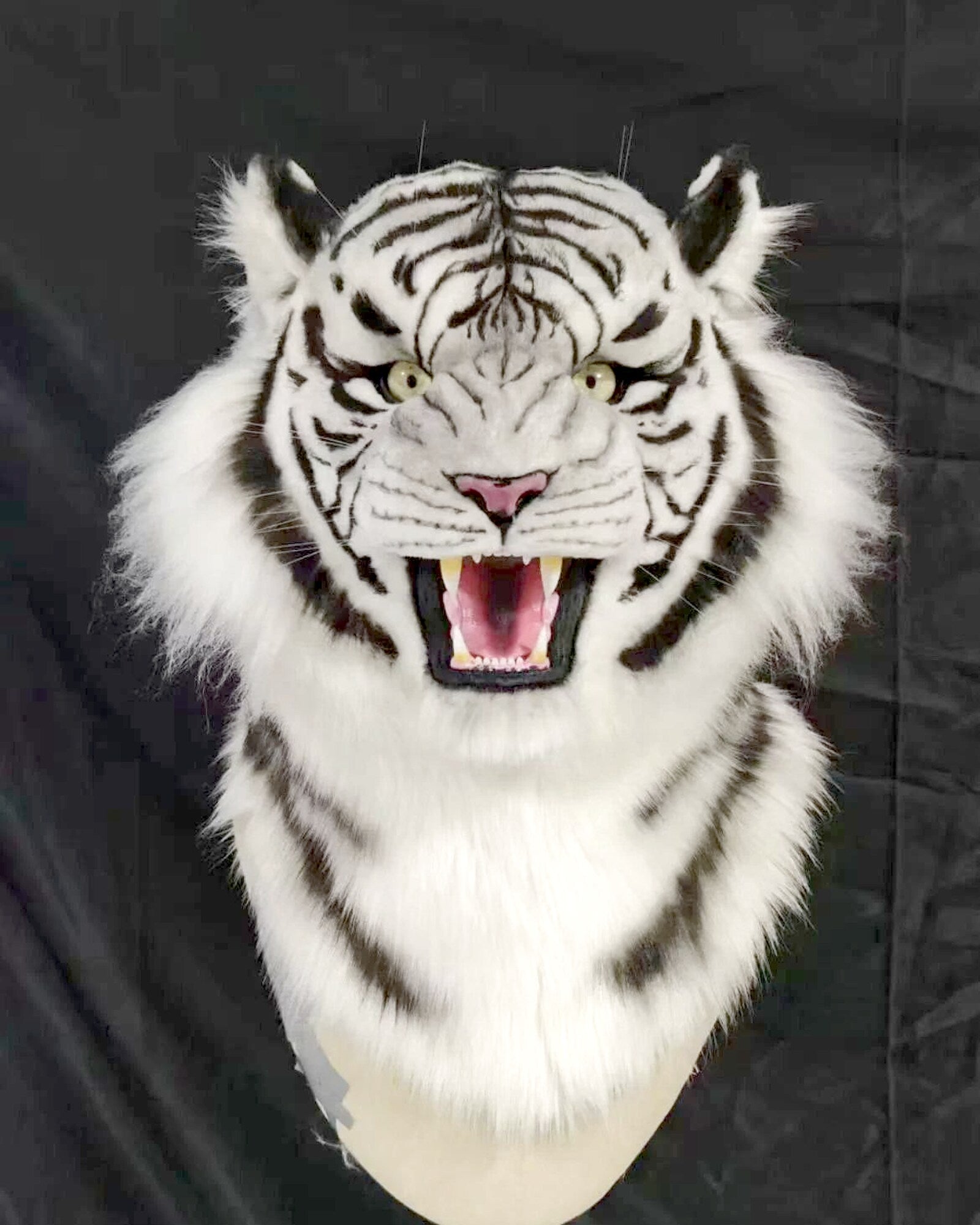 Realistic Roaring White Tiger Fursuit Head - Animal Mask product photo 3