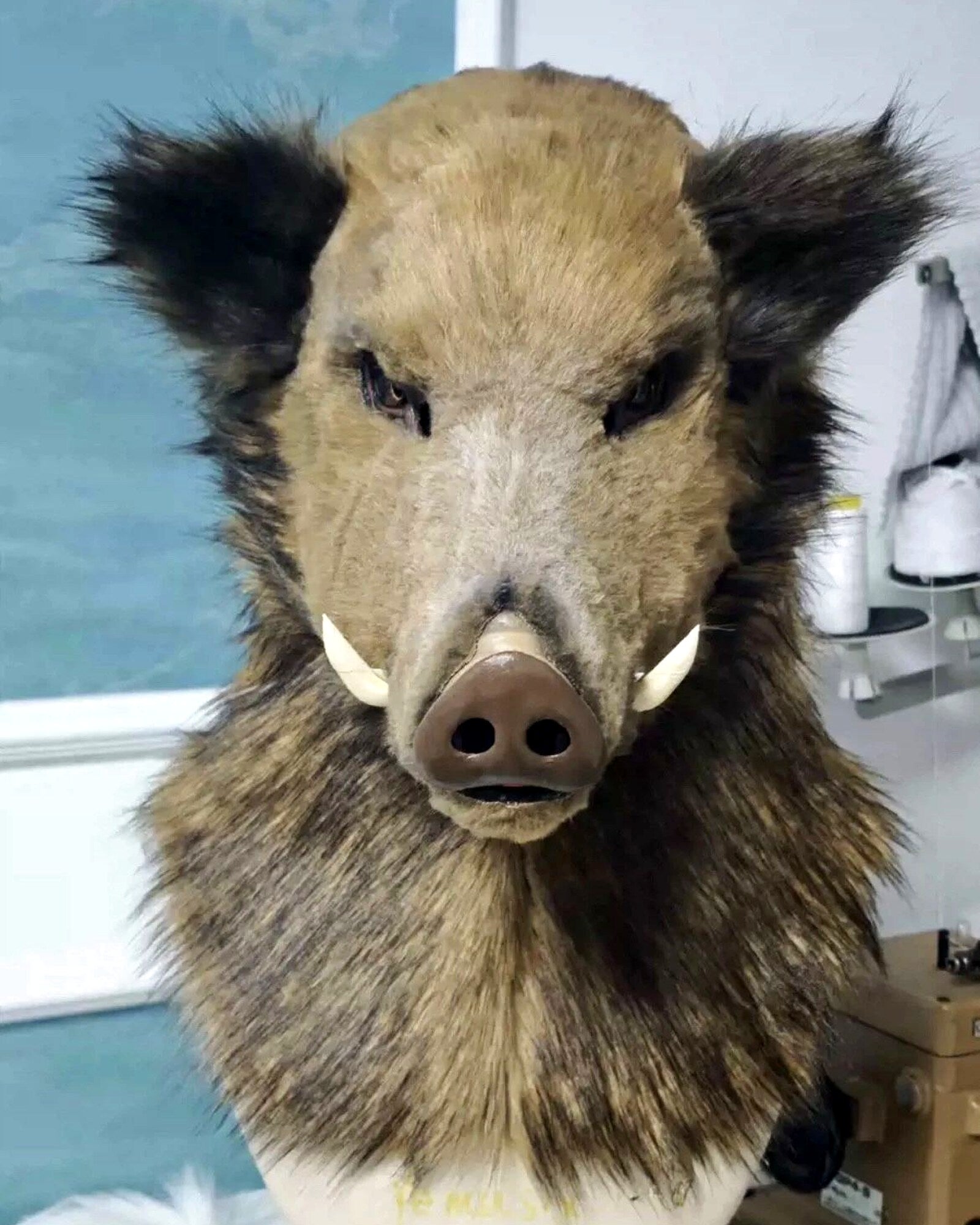 Realistic Wild Boar Fursuit Head - Handmade Animal Mask product photo 1