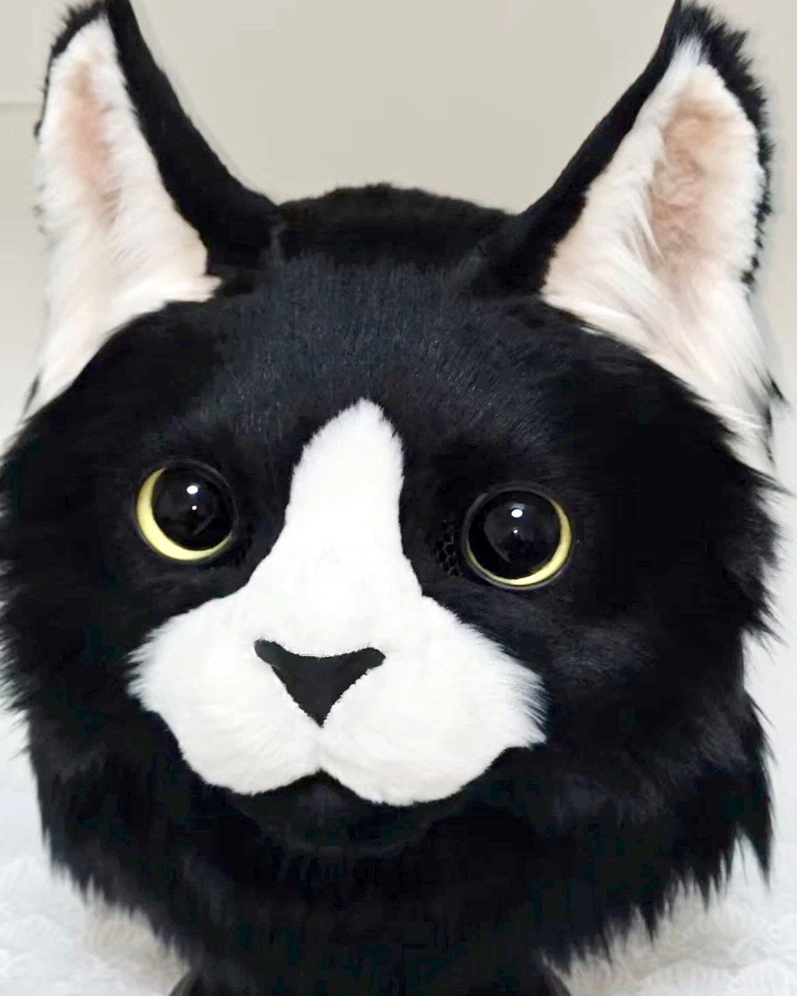 Realistic Tuxedo Cat Fursuit Head - Moving Jaw product photo 4
