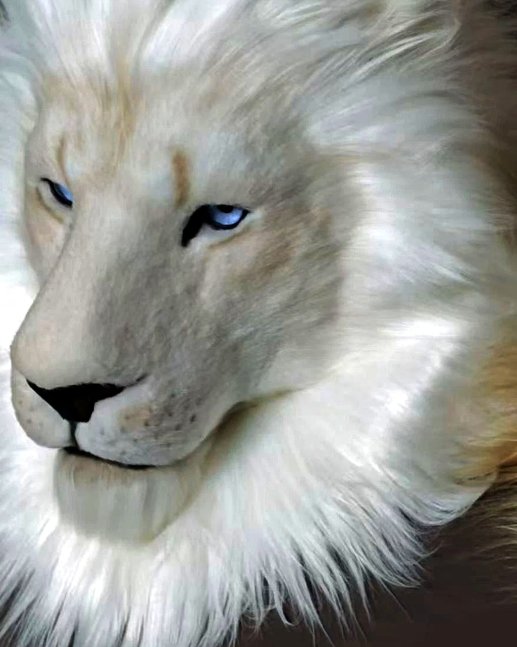 Realistic White Lion Fursuit Head - Handmade Furry Mask product photo 5