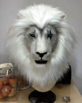 Realistic Snow Lion Fursuit Head - White Lion Animal Mask product photo 1
