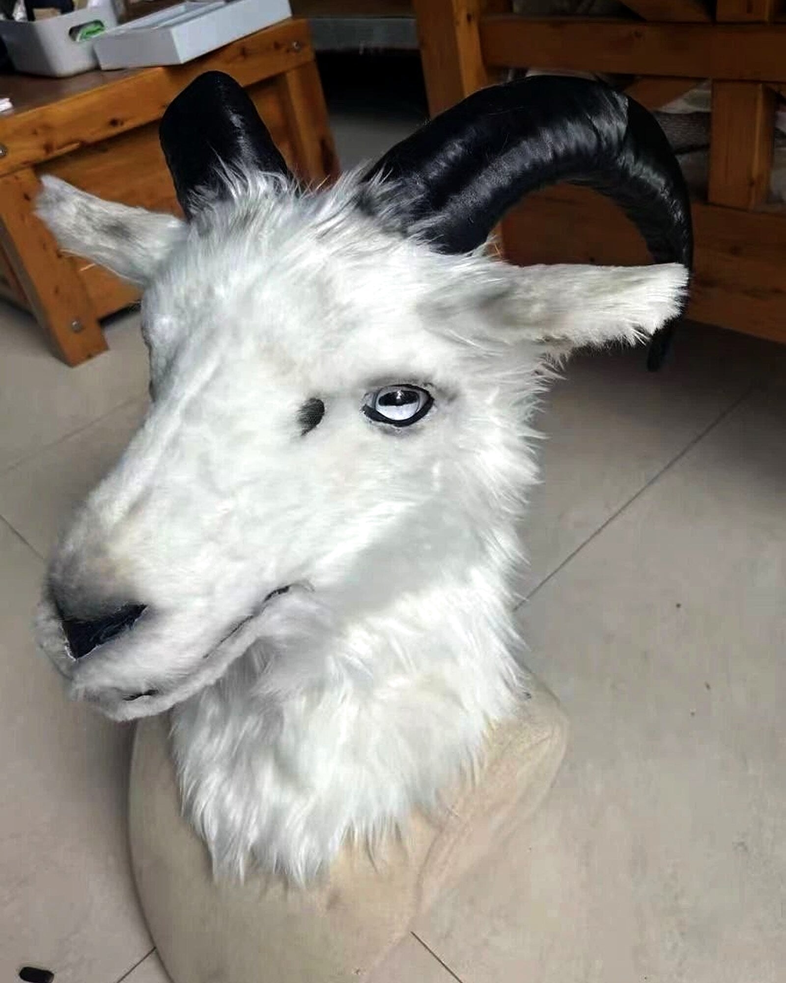 Realistic Goat Fursuit Head - Moving Jaw - Cooling Fan product photo 1