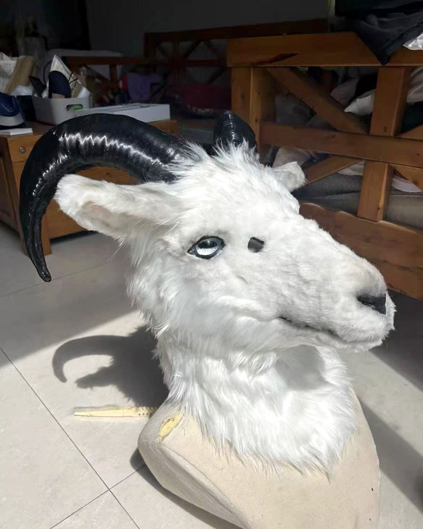 Realistic Goat Fursuit Head - Moving Jaw - Cooling Fan product photo 3