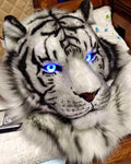 Realistic White Tiger Fursuit Head - Animatronic Eyes product photo 1