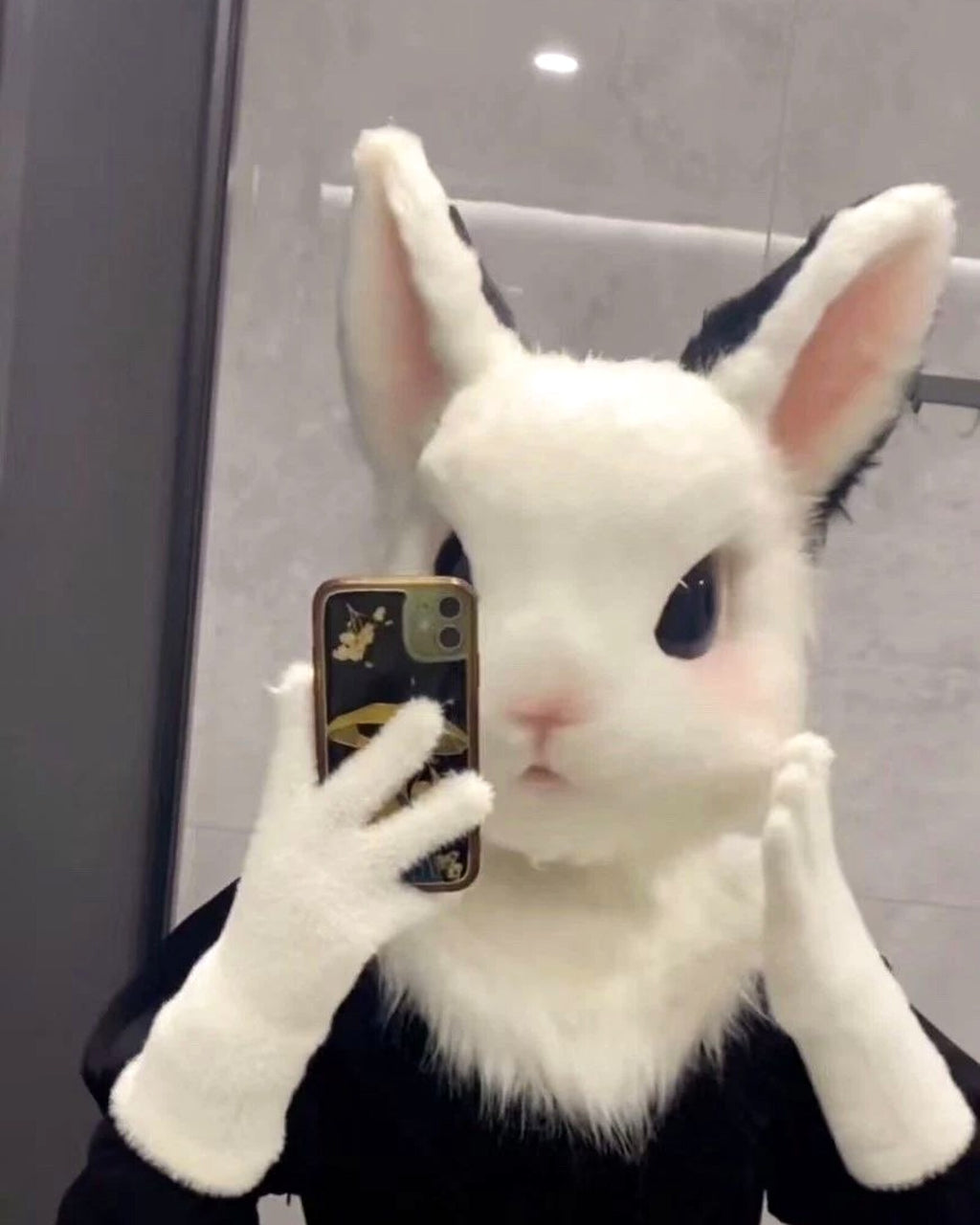 Realistic Rabbit Fursuit Head - Handmade Animal Mask product photo 3