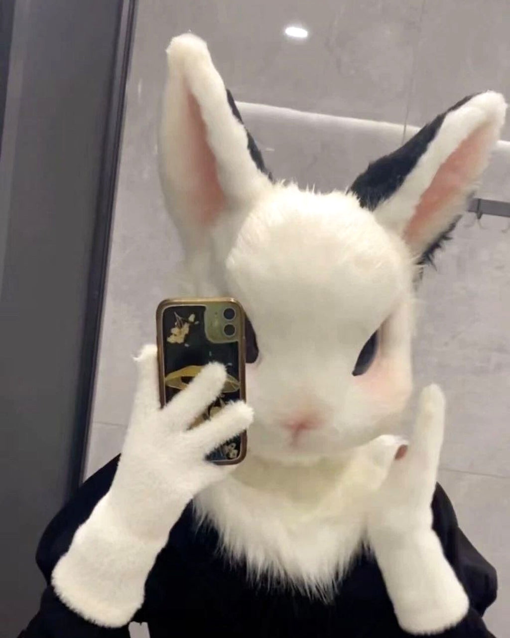 Realistic Rabbit Fursuit Head - Handmade Animal Mask product photo 4