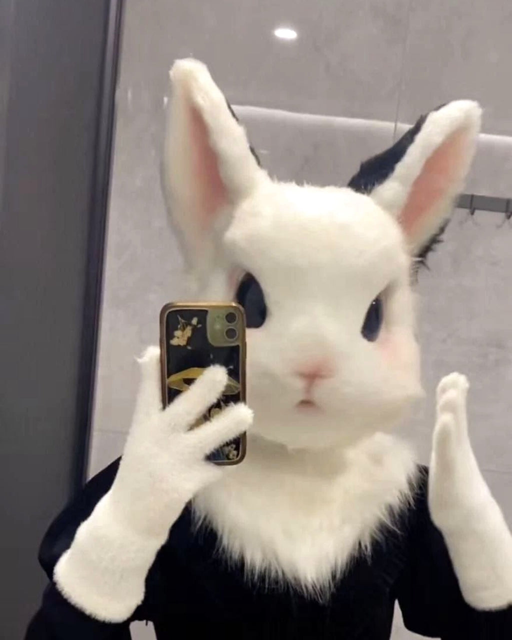 Realistic Rabbit Fursuit Head - Handmade Animal Mask product photo 5