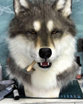 Realistic Wolf Fursuit Head - Moving Jaw - Lined Interior product photo 1
