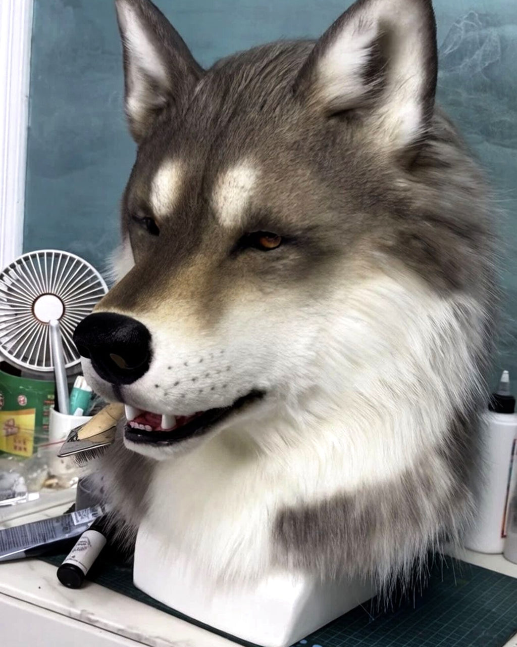 Realistic Wolf Fursuit Head - Moving Jaw - Lined Interior product photo 4