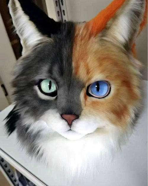 Realistic Calico Cat Fursuit Head - Moving Jaw product photo 1