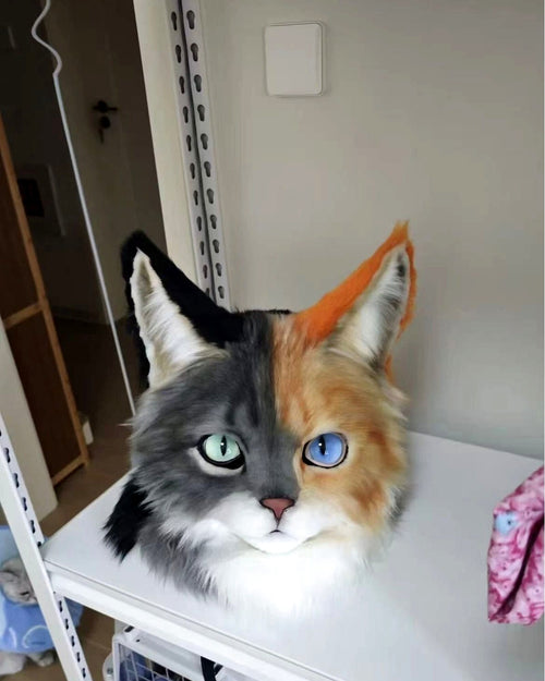 Realistic Calico Cat Fursuit Head - Moving Jaw product photo 1