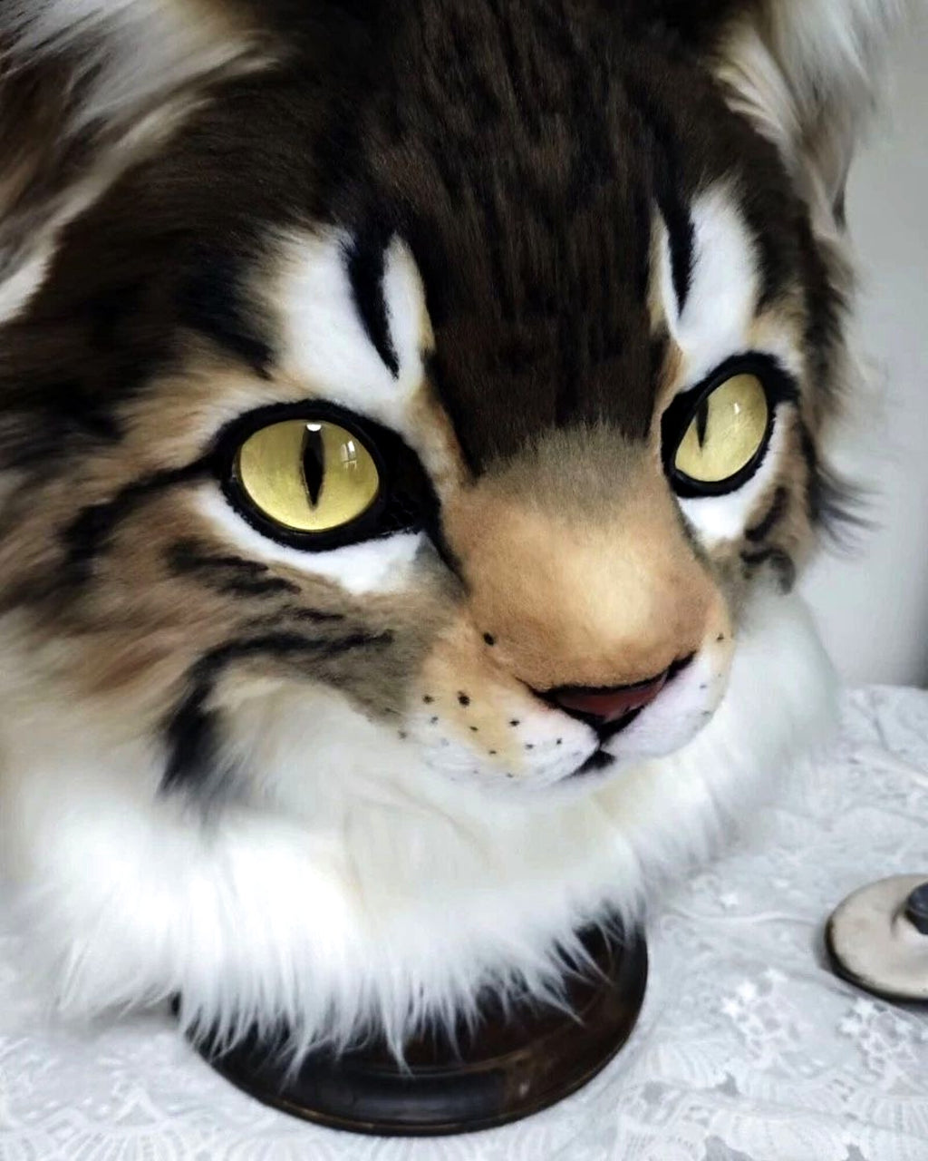 Realistic Maine Coon Cat Fursuit Head - Moving Jaw product photo 3