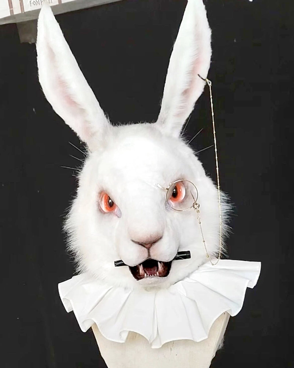 Realistic White Rabbit Fursuit Head - Moving Jaw product photo 1