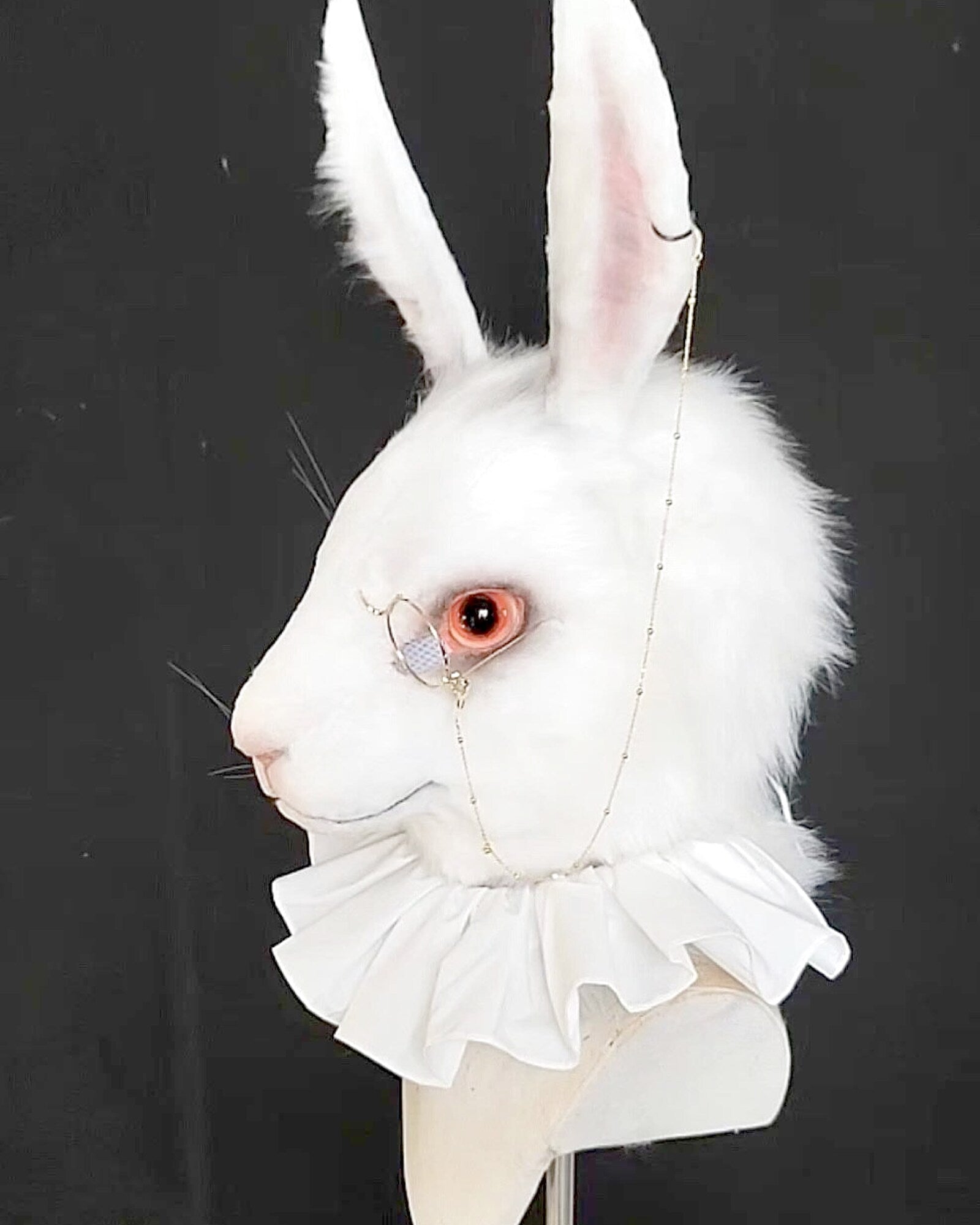 Realistic White Rabbit Fursuit Head - Moving Jaw product photo 4