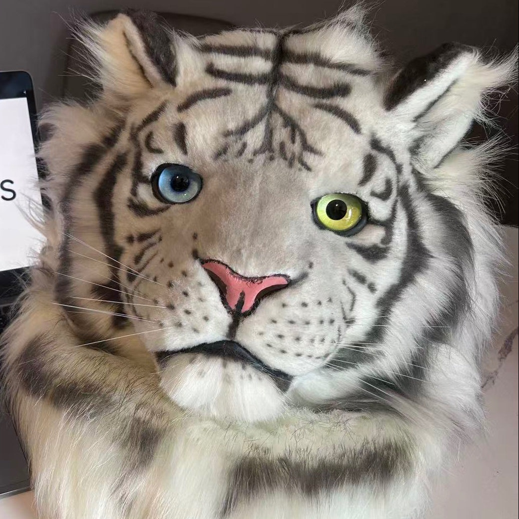 White Tiger Fursuit Head with Heterochromia Eyes