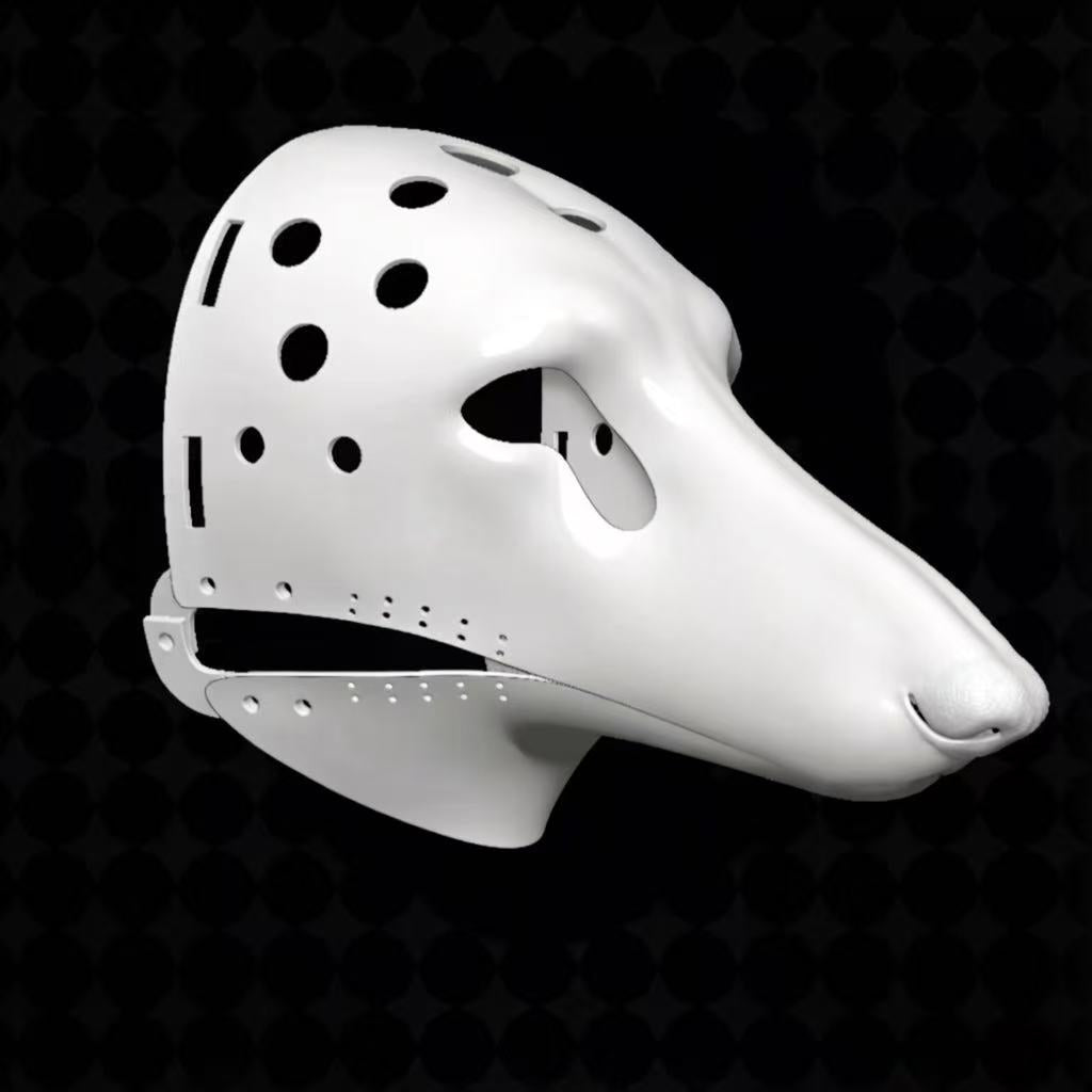 Realistic Borzoi Fursuit Head Base – Resin Moving Jaw Canine Base