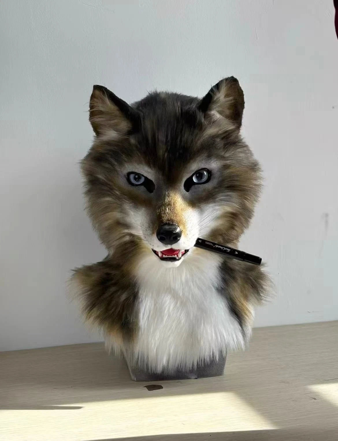Realistic Wolf Fursuit Head - Hidden Zipper